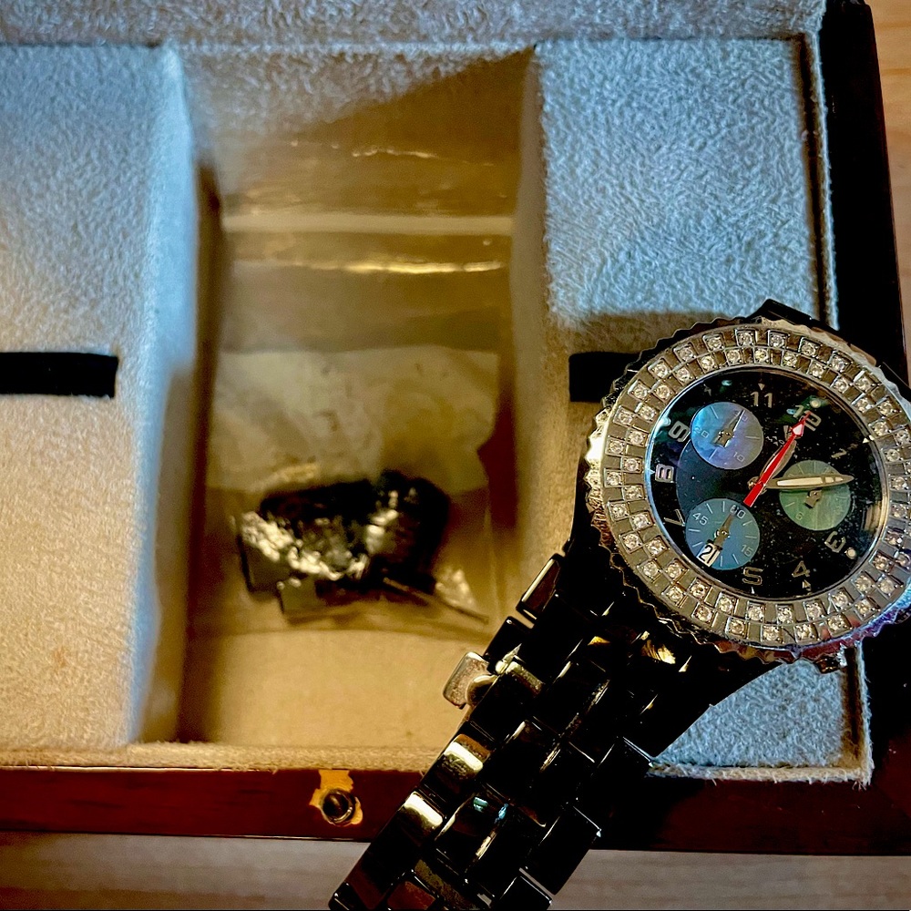 1.25t Ladies Diamond Black Ceramic Watch Aqua Master